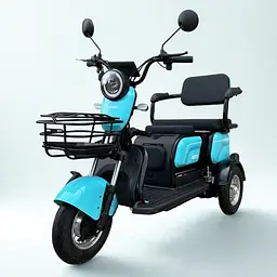 Електроскутер триколісний EVOBIKE Luna TRIO PRO 1200W 60V 20Ah (2026) зі знімним графеновим акумулятором та пасажирським сидінням | Синій