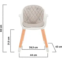 Стілець для годування Kinderkraft Sienna Gray (5902533915125) - мініатюра 2