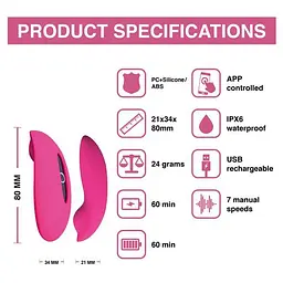 Вібратор Magic Motion Candy Smart Smart Wearable Vibe 7.8 см рожевий - мініатюра 6