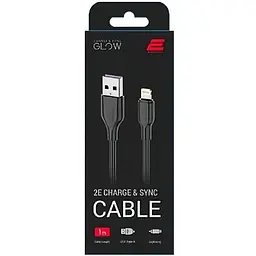 Кабель 2E USB-A - Lightning Glow 1m Black - мініатюра 2