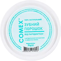 Натуральний зубний порошок Comex від пародонтозу, з ефірною олією аіру, евкаліпту та м'яти 70 г - мініатюра 2