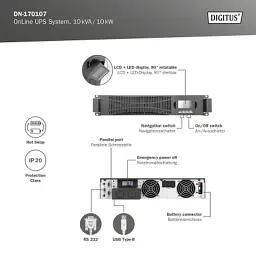 Пристрій безперебійного живлення Digitus 10000VA DN-170107 (DN-170107) - мініатюра 6