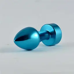 Анальна пробка - Heavy Metal Anal Plug Rosebud Aluminium Blue - мініатюра 2