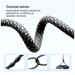 Дата кабель USB-C to USB-C 2.0m (braided cotton) (PD Fast Charging 60W) 3.0А black ColorWay (CW-CBPDCC068-BK) - мініатюра 10