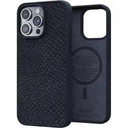 Чехол-накладка Njord Salmon Leather MagSafe Case Black для iPhone 15 Pro Max