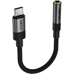 Перехідник USB-C 3.5 mm 15cm audio converter J12 Acefast чорний - мініатюра 2