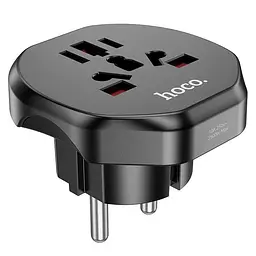 Перехідник 220В HOCO AC6 Black (6931474791511) - мініатюра 3