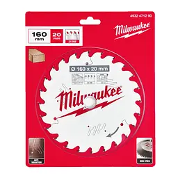 Диск пиляльний по дереву PFTE MILWAUKEE, діаметр 160х20х2,2мм, 24 зуб. - мініатюра 2