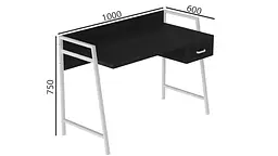 Письмовий стіл Ferrum-decor 750x1000x600 Білий метал ДСП Сосна Кембра 32 мм (FRD-103438) - мініатюра 3