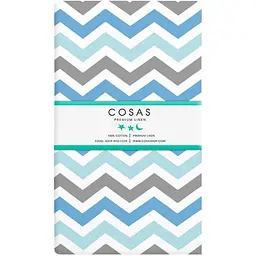 Набір простирадл на резинці Cosas Zigzag & Dots 60х120х12 см (SetSheet_ZigBlueGrey_DropGWhite_120x60) - мініатюра 2