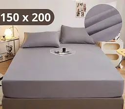 Простирадло на резинці Solve Softable Fabric 150×200 + 2 наволочки — м’яке, щільне, комфортне, сірий (KT7006002)