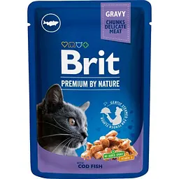 Вологий корм Brit Premium Cat Pouch для котів з тріскою 100 г