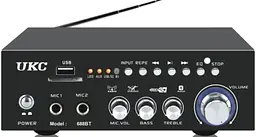 Підсилювач звуку Bluetooth 4,0 USB/SD/FM/MP3 120W+120W 2х канальний з пультом стереопідсилювач для колонок з караоке 220V та 12V UKC AK-688BT - мініатюра 5