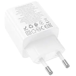 Мережевий зарядний пристрій Hoco N55 Fundador 20W White [125144] - мініатюра 2