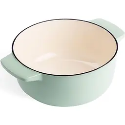 Каструля KitchenAid Cast Iron чавунна з кришкою 22 см 3.3 л фісташкова (CC007433-001) - мініатюра 2