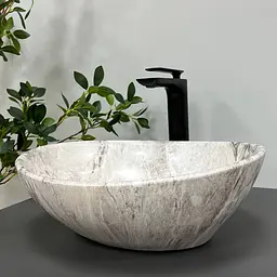 Умивальник VBI Parma stone накладний VBI-011005, Сірий - мініатюра 3