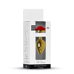 Анальна пробка B - Series HeavyFun Plug-Jewellery Gold, 7 см (червоний) - мініатюра 7