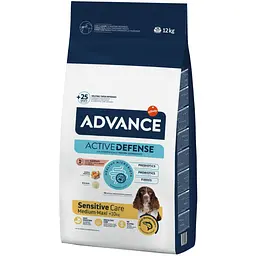 Сухой корм для взрослых собак с чувствительным пищеварением Advance Dog Med/Maxi Sensitive Salmon & Rice с лососем и рисом 12 кг