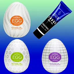 Набір чоловічих мастурбаторів Tenga EGG яйця 3 шт. + лубрикант - мініатюра 2