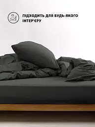 Комплект постільної білизни Good-Dream Сатин Grey полуторний євро сірий (GDSGBS160220) - мініатюра 4