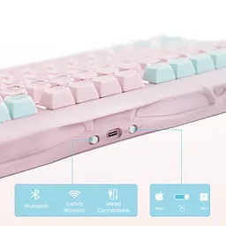 Клавіатура GravaStar Mercury K1 Lite 80keys BSUN Grey BT/WL/USB Lumen Rose (GSK1LITE_PM_PNK) - мініатюра 15