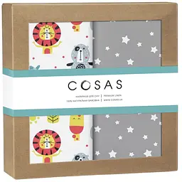 Пелюшки дитячі багаторазові Cosas Safari & Stars 2 шт 80х100 см (Бязь_Сафари_Звездопад)