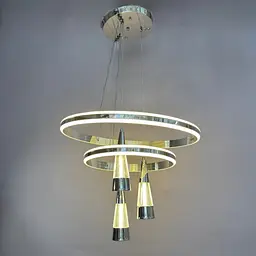 Люстра підвісна кільця Linisoln 100-3 CH метал, акрил, 110 см, 60*40 см, LED-стрічка, 100 Вт, 3000-4000-6000К - мініатюра 2