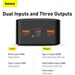 Зовнішній акумулятор Baseus Bipow Digital Display 30000mAh (PPDML-N02) білий - мініатюра 8
