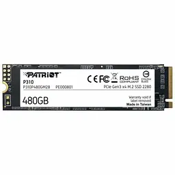 SSD накопичувач M.2 Patriot P310 480GB NVMe 2280 PCIe 3.0x4 3D NAND TLC