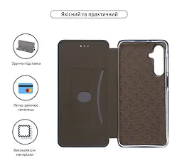 Чехол-книжка для Samsung Galaxy A16 4G (A165), G-Case, синий, кожаный чехол-книжка из экокожи (PU) и TPU, с магнитом, с подставкой и вместительным кардхолдером, противоударный, защита всего корпуса, ArmorStandart (ARM80128) - мініатюра 3
