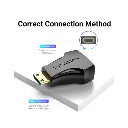 Перехідник HDMI to Mini HDMI black Vention (AISB0) - мініатюра 3