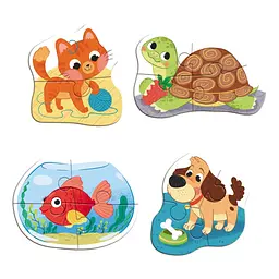 Дитячий пазл 4 в 1 "Baby puzzle. Домашні тварини" DoDo Toys 300688 набір 4 в 1 - мініатюра 3