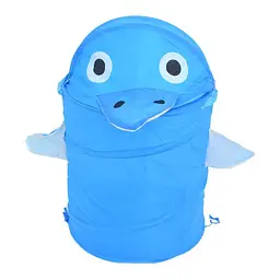 Кошик для іграшок Дельфін M 1039Blue діаметр 37 см, висота 47/57 см, з кришкою