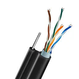 Кабель вита пара FTP CAT5E CU 0.51 LDPE Outdoor з монолітним дротом 1x1.2mm Kraft 305m (33-00057) - мініатюра 1