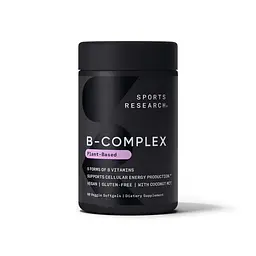 Комплекс вітамінів групи B Sports Research Vitamin B-Complex, 60 капсул для підтримки енергії та нервової системи