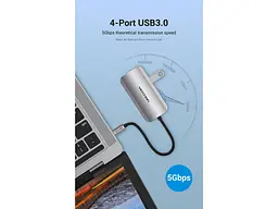 Док-станція для ноутбука Vention Hub 5-in-1 USB 3.1 Type-C (TNBHB) - мініатюра 4