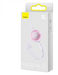 Кабель Baseus Bright Mirror 2 Series Retractable 3-in-1 Cable Type-C to MicroUSB+Lightning+Type-C 100W 1.1m CAMJ010205 Purple - мініатюра 4