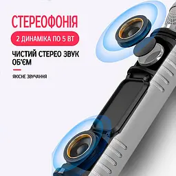 Бездротовий караоке-мікрофон Losso K6 Premium з вбудованим динаміком і Bluetooth Silver (18962) - мініатюра 3