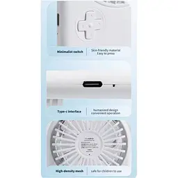 Портативний вентилятор DK N12-B White [136008] - мініатюра 2