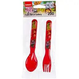 Набір дитячих приборів із пластику Banquet Zoo 13 см