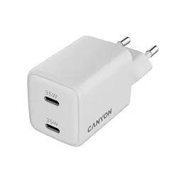 Зарядний пристрій Canyon CU35CC GaN 35 Вт 2xPD EU білий (CNS-CUW35CC) - мініатюра 3