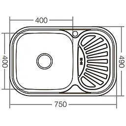 Кухонна мийка Zerix Z7549-08-180E satin ZX1606, Нержавіюча сталь - мініатюра 2