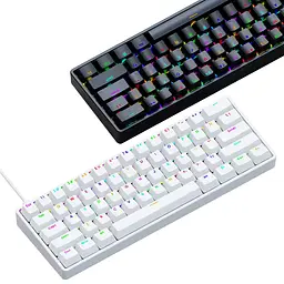 Ігрова дротова механічна клавіатура AK61 / Red Switch / Hot Swappable / 60% / White - мініатюра 5