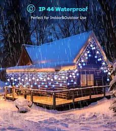Вулична гірлянда Icicle Outdoor зі сніжинкою, 10,7M/35Ft 240LED Під'єднувані Icicle Lights Waterproof, 8 режимів і 3 таймери - мініатюра 7