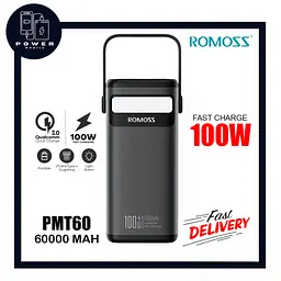 Зовнішній акумулятор - портативне зарядне Romoss PMT60 60000mAh 100W - мініатюра 6
