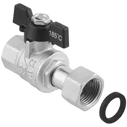 Кран кульовий RAFTEC 1/2" з накид. гайкою ВВ, DN15, PRB-1, метелик, BLACK