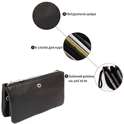 Місткий клатч на два відділення жіночий ST Leather 19246 чорний - мініатюра 8