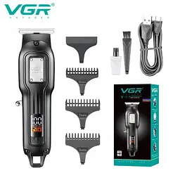 Машинка для стрижки VGR V-918, акумуляторна, Т-подібне лезо, чотири насадки, LED дисплей - мініатюра 2