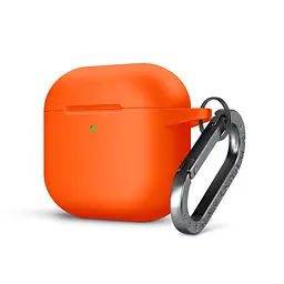 Силіконовий чохол для навушників Apple AirPods 4, Hang Case, помаранчевий, ультратонкий захисний кейс товщиною 2 мм, захист від подряпин, пилу та ударів, компактний, з карабіном для кріплення, ArmorStandart (ARM81288)