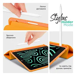 Чохол-книжка для планшета Apple iPad 10.9 (2022) A2696/A2757/A2777/10.9 (2024)/11 (2025) A16, Smart Fold Pen, помаранчевий, 10.9 ,11 дюймів, з екошкіри + TPU, з магнітною застібкою, підставкою, тримачем під стилус, протиударний - мініатюра 5